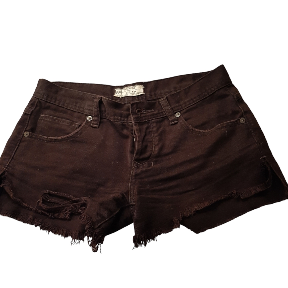 Free People Black Jean Shorts Size 24